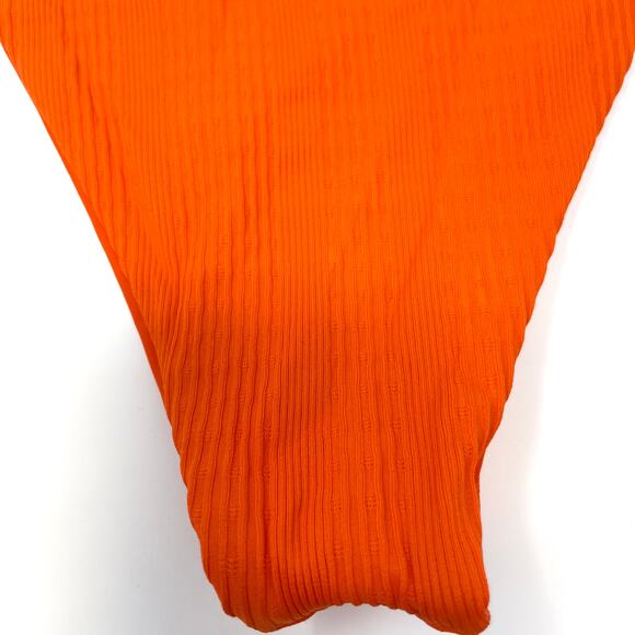 L*SPACE Pointelle Rib Court Bikini Bottom In Poppy Orange Size Large New - Picture 11 of 12